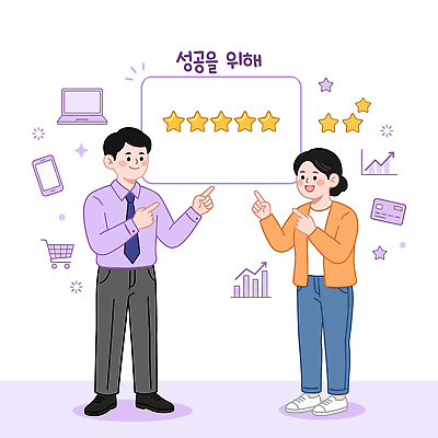 여자 남자 일러스트 비즈니스 성공 커뮤니케이션 그래프 협력 대화 두명 디지털 기계 목표 고객 서비스 전략 점수 평가 의견 마케팅 피드백 국내일러스트 AI파일 컨셉 말하기 사람 파일형식 벡터 모션