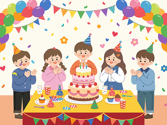 모자 일러스트 초 탁자 디저트 웃음 장식 친구 파티 케이크 기쁨 축하 생일파티 생일 달콤 풍선 국내일러스트 AI파일 잡화 기념일 감정 음식 가구 컨셉 관계 표정 이벤트 맛 파일형식 벡터 생활용품 오브젝트