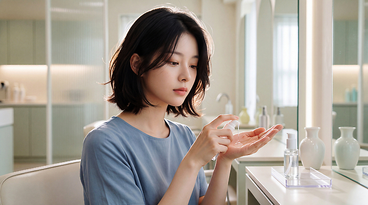 JPG 편집이미지 여자 실내 뷰티 깨끗함 상품 미용실 미용사 집중 화장대 정리 스킨케어 내추럴 의료성형뷰티 차분 편집실사 AI인물포토 직업 가구 컨셉 사람 내부 뷰티샵 CG 파일형식 AI포토 생활용품 상점 AI콘텐츠 오브젝트