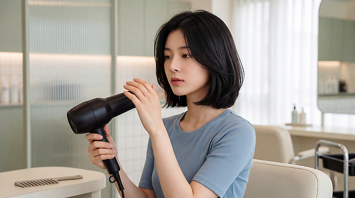 JPG 편집이미지 여자 뷰티 머리카락 머리 미용실 드라이어 미용사 준비 머리말리기 스타일링 의료성형뷰티 편집실사 AI인물포토 직업 사람 신체부위 미용용품 뷰티샵 CG 파일형식 AI포토 상점 오브젝트 AI콘텐츠
