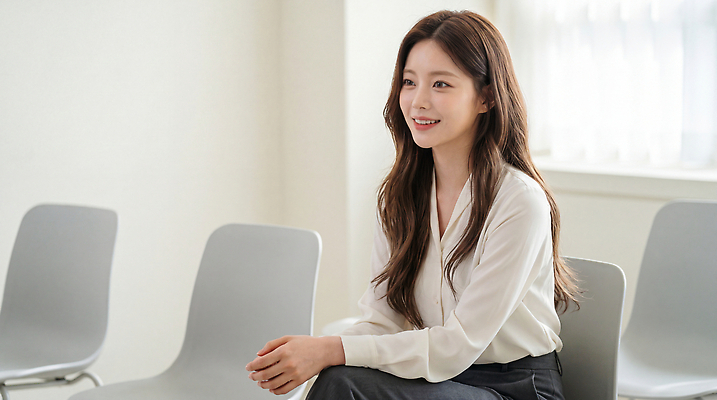 JPG 편집이미지 헤어스타일 시선 옷 여자 교실 수업 실내 표정 밝음 웃음 앉기 강사 강의실 학원 의료성형뷰티 편집실사 AI인물포토 직업 교육 학교 모션 사람 내부 공간 CG 파일형식 AI포토 AI콘텐츠