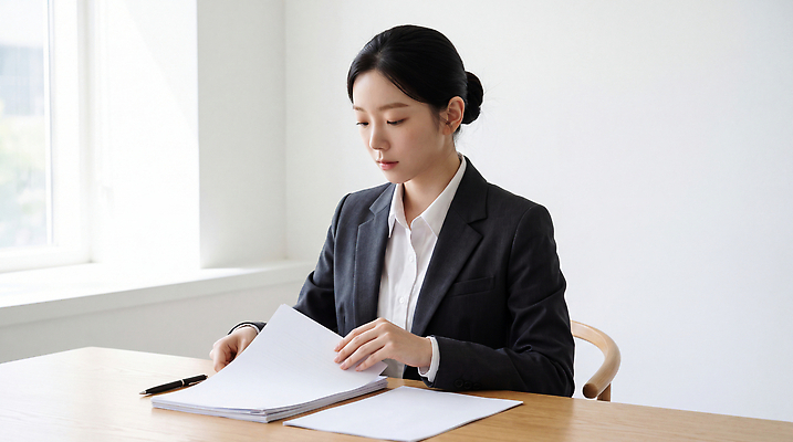 JPG 편집이미지 여자 회의 정장 사무실 펜 작업 집중 책상 문서 정리 은행원 의료성형뷰티 편집실사 AI인물포토 AI콘텐츠 직업 옷 가구 컨셉 비즈니스 사람 필기구 CG 파일형식 AI포토 생활용품 문구용품 오브젝트