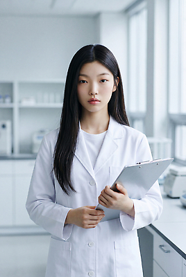 JPG 편집이미지 여자 과학 의학 실험기구 실험 자료 관찰 실험복 실험실 전문직 연구원 집중 생명과학 서류판 의료성형뷰티 편집실사 AI인물포토 AI콘텐츠 직업 컨셉 모션 사람 사무용품 가운 CG 파일형식 AI포토 옷 문구용품 오브젝트