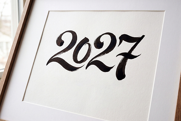 JPG 편집이미지 손글씨 캘리그라피 서예 새해 장식 숫자 스타일 2027년 편집실사 AI포토 AI콘텐츠 정미년 문자 한국전통 연도 먹 CG 파일형식 전통 한국 아시아 나라