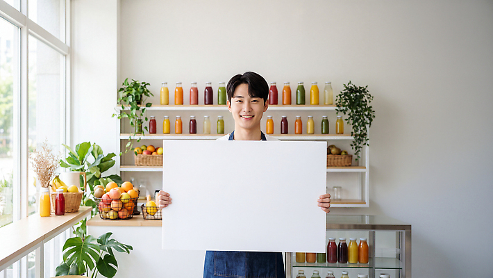 JPG 편집이미지 남자 음료 음식 채소 과일 내부 판매 상점 주스 판넬 과일주스 자영업 의료성형뷰티 소상공인 편집실사 AI인물포토 직업 비즈니스 사람 경제 상인 CG 파일형식 AI포토 AI콘텐츠