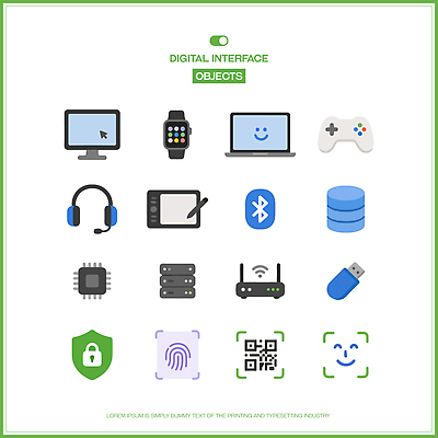 일러스트 노트북 태블릿 디지털 모니터 헤드셋 게임 USB 오브젝트 보안 블루투스 QR코드 데이터베이스 라우터 인터페이스 프로세서 스마트워치 얼굴인식 국내일러스트 AI파일 음향기기 놀이 안전 전자제품 스마트기기 컴퓨터 헤드폰 생체인식기술 웨어러블 파일형식 벡터 기술