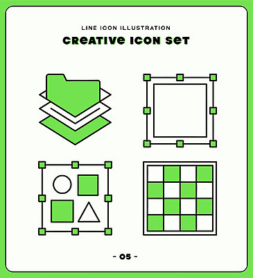 도형 디자인 선 일러스트 초록색 세트 디지털 작업 파일 격자 창의성 국내일러스트 AI파일 컬러 무늬 파일형식 벡터