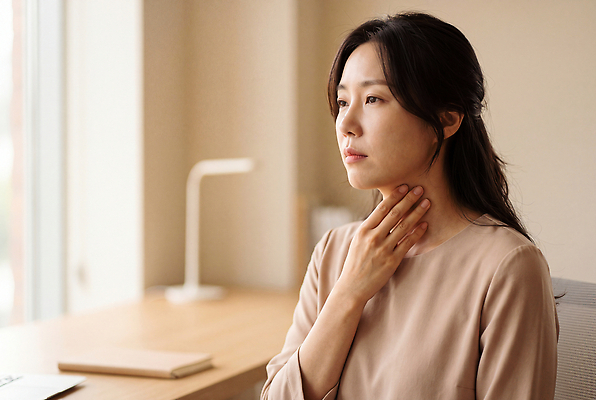 JPG 편집이미지 손 여자 생각 조명 앉기 일상 사무실 햇빛 사무 집중 창가 책상 목 감싸기 갑상선 의료성형뷰티 편집실사 AI인물포토 가구 컨셉 신체 비즈니스 창문 모션 사람 라이프 신체부위 빛 업무 CG 파일형식 AI포토 생활용품 생활 작업 AI콘텐츠 오브젝트