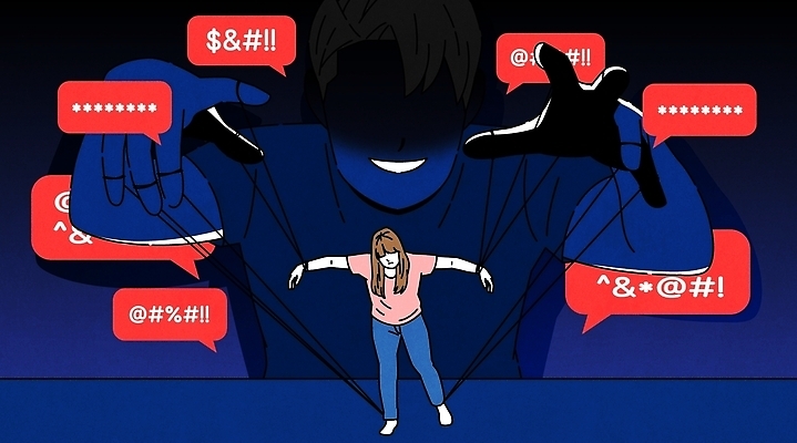 손 여자 말풍선 일러스트 폭력 공격 압박 문제 심리 소통 욕설 인권 피해자 데이트폭력 국내일러스트 AI파일 컨셉 모션 사람 신체부위 피해 사회이슈 파일형식 벡터