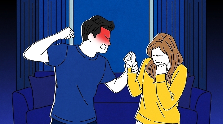 여자 일러스트 방 고통 폭력 상처 무서움 불안 불행 갈등 가정폭력 어두운색 주거공간 데이트폭력 국내일러스트 AI파일 감정 사람 공간 사회이슈 파일형식 벡터 컨셉