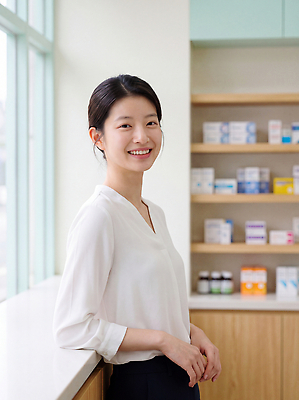 JPG 편집이미지 직업 여자 선반 건강 웃음 일상 약 전문직 약국 상담 약사 의료성형뷰티 편집실사 AI인물포토 AI콘텐츠 가구 의학 표정 사람 라이프 CG 파일형식 AI포토 생활용품 생활 오브젝트
