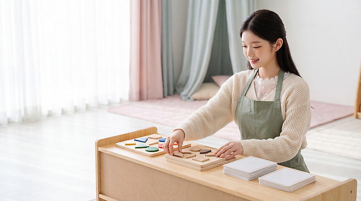JPG 편집이미지 여자 교육 어린이 놀이 표정 블록 유치원 집중 즐거움 유치원선생님 조작 의료성형뷰티 편집실사 AI인물포토 AI콘텐츠 감정 컨셉 사람 교사 CG 파일형식 AI포토 직업