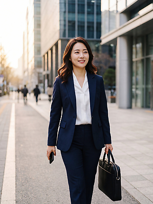 JPG 편집이미지 여자 가방 거리 직장 사람 정장 햇빛 걷기 도시 업무 작업 직장인 출근 의료성형뷰티 편집실사 AI인물포토 AI콘텐츠 직업 잡화 옷 회사 모션 빛 CG 출퇴근 파일형식 AI포토 비즈니스