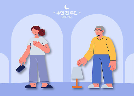 여자 남자 일러스트 조명 대화 일상 스마트폰 방 램프 수면 편안함 오브젝트 준비 일과 끄기 국내일러스트 AI파일 모션 말하기 사람 라이프 핸드폰 스마트기기 감각 파일형식 벡터 생활 전자제품