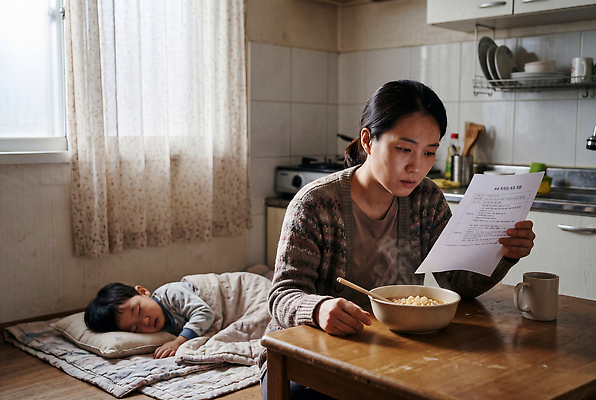 JPG 편집이미지 여자 아들 가족 엄마 주택 일상 주방 식사 이불 방 잠 가난 읽기 준비 문서 조용 의료성형뷰티 취약계층 편집실사 AI인물포토 AI콘텐츠 컨셉 관계 침구 모션 사람 건물 라이프 CG 계급 파일형식 AI포토 건축물 생활 건축
