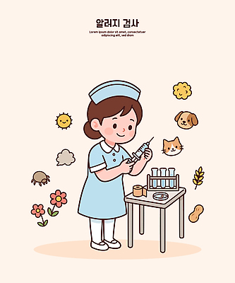 동물 캐릭터 과학 일러스트 아이디어 건강 주사기 치료 고양이 간호사 강아지 검사 준비 알레르기 진드기 꽃가루알레르기 국내일러스트 AI파일 컨셉 포유류 의학 의료기기 반려동물 의료진 개 해충 질병 파일형식 벡터 직업 벌레 곤충