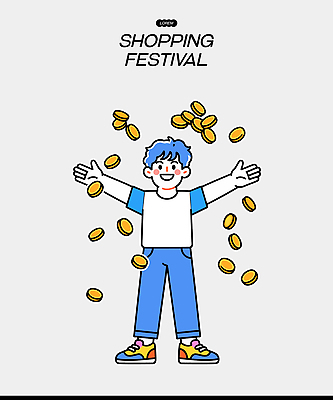 손 남자 감정 돈 일러스트 웃음 사람 쇼핑 동전 축제 즐거움 국내일러스트 AI파일 표정 신체부위 재산 파일형식 벡터 금융 경제