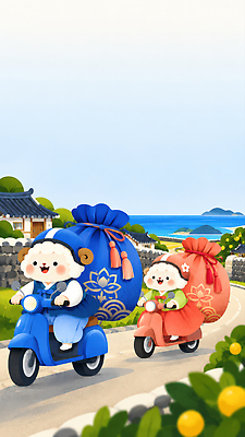 JPG 길 바다 여행 가방 일러스트 새해 주택 복주머니 풍경 해변 설날 스쿠터 농촌 양띠 한복 배송 즐거움 양캐릭터 국내일러스트 AI일러스트 AI콘텐츠 정미년 한국전통 잡화 명절 감정 동물캐릭터 전통소품 건물 오토바이 십이지신 시골 양 전통의상 파일형식 2027년 동물 캐릭터 전통 건축물 기념일 포유류 한국 바이크 연도 오브젝트 건축 아시아 육상교통 이벤트 나라 교통수단 교통