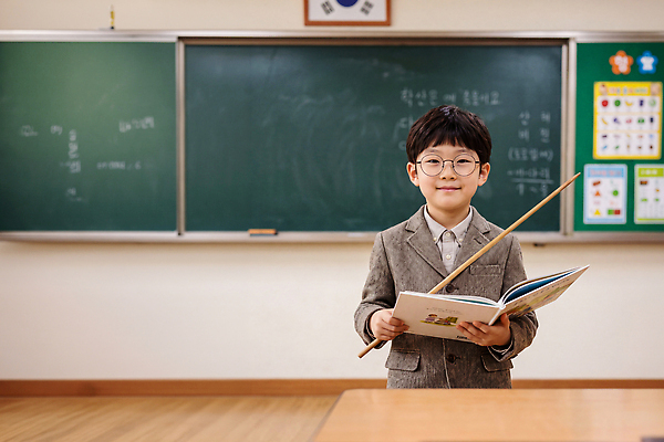 JPG 편집이미지 직업 교육 어린이 교실 초등학교 책 학습 교사 자료 칠판 가르침 장래희망 직업체험 의료성형뷰티 편집실사 AI인물포토 AI콘텐츠 학교 사람 체험학습 CG 파일형식 AI포토 체험 컨셉
