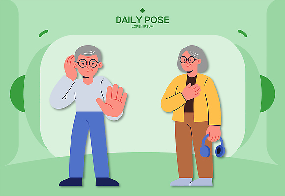 여자 노년 남자 음악 백그라운드 일러스트 대화 웃음 사람 손짓 헤드폰 그림 국내일러스트 AI파일 음향기기 모션 문화예술 표정 말하기 성인 파일형식 벡터 전자제품