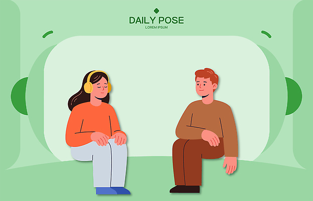 음악 의자 일러스트 함께함 실내 대화 사람 친구 헤드폰 감상 듣기 편안함 즐거움 소통 안락 국내일러스트 AI파일 감정 음향기기 가구 컨셉 관계 모션 문화예술 말하기 내부 감각 파일형식 벡터 생활용품 전자제품 오브젝트