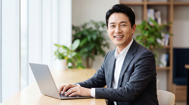 JPG 식물 편집이미지 남자 비즈니스 책장 직장 기술 실험 웃음 노트북 컴퓨터 사무실 작업 의료성형뷰티 편집실사 AI인물포토 AI콘텐츠 가구 회사 표정 사람 전자제품 CG 파일형식 AI포토 생활용품 오브젝트