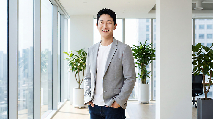 JPG 식물 편집이미지 패션 남자 창 티셔츠 직장 웃음 사무실 재킷 공간 업무 편안함 모던 의료성형뷰티 편집실사 AI인물포토 AI콘텐츠 셔츠 회사 비즈니스 표정 사람 외투 작업 감각 CG 파일형식 AI포토 상의 옷