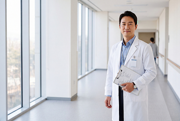 JPG 편집이미지 의학 직장 건강 병원 사람 일상 치료 진료 의사 복도 전문직 직원 상담 서류판 의료성형뷰티 편집실사 AI인물포토 AI콘텐츠 직업 회사 라이프 사무용품 의료진 CG 파일형식 AI포토 비즈니스 문구용품 생활 오브젝트