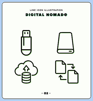 일러스트 기술 디지털 자료 USB 문서 저장장치 클라우드서비스 보배 소프트웨어 디지털노마드 국내일러스트 AI파일 정보기술 컴퓨터용품 서비스 약어 파일형식 벡터 오브젝트