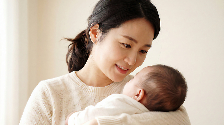 시선 감정 가족 관계 모션 표정 사람 CG 파일형식 AI포토 엄마 아기 미소 안기 응시 사랑 따뜻함 행복 육아 돌봄 편집실사 JPG 편집이미지 AI인물포토 AI콘텐츠 의료성형뷰티