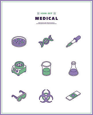 일러스트 의학 생물 도구 바이러스 DNA 위험 심볼 플라스크 시험관 비커 배양 샬레 피펫 국내일러스트 AI파일 컨셉 실험기구 생명공학 파일형식 벡터 과학