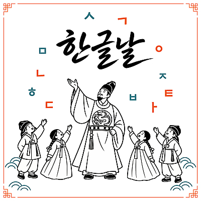 문자 전통 손 교육 남자 문화 어린이 일러스트 수업 기념 이벤트 한글 훈민정음 학습 손들기 축제 만남 한복 즐거움 한글날 소통 놀기 세종대왕 국내일러스트 AI파일 한국전통 감정 컨셉 모션 사람 신체부위 공휴일 전통의상 왕 국경일 파일형식 벡터 기념일 한국 아시아 나라