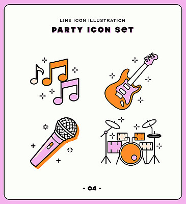 디자인 악기 음악 일러스트 노래 파티 소리 공연 음악가 기타 마이크 즐거움 드럼 리듬 국내일러스트 AI파일 직업 감정 음향기기 현악기 문화예술 타악기 이벤트 파일형식 벡터 전자제품
