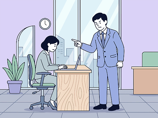 식물 여자 남자 시계 의자 일러스트 직장 대화 정장 컴퓨터 사무실 업무 사무원 상사 책상 직원 지적 가스라이팅 국내일러스트 AI파일 직업 옷 가구 회사 비즈니스 모션 말하기 사람 전자제품 작업 학대 파일형식 벡터 생활용품 사회이슈 컨셉 오브젝트