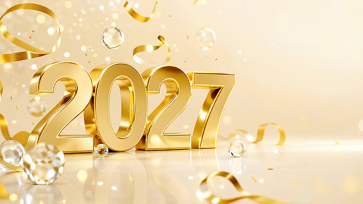 JPG 편집이미지 리본 새해 타이포그라피 장식 반짝임 숫자 파티 금색 축하 보석 2027년 이미지편집 AI컴퓨터그래픽 AI콘텐츠 문자 컬러 컨셉 모션 이벤트 광석 연도 파일형식