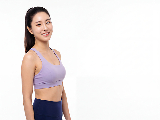 JPG 편집이미지 여자 백그라운드 요가 서기 미소 운동복 건강관리 헬스 의료성형뷰티 편집실사 AI인물포토 AI콘텐츠 웰빙 옷 모션 표정 건강 관리 사람 운동 CG 파일형식 AI포토