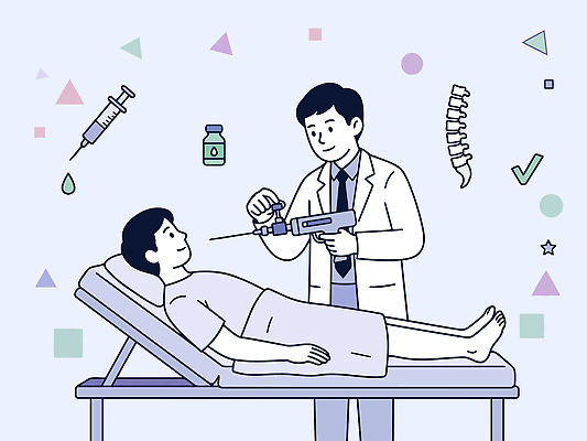 남자 신체 일러스트 의학 의료기기 엑스레이 건강 병원 주사기 치료 약 진료 장비 환자 의사 검사 허리디스크 시술 심리 회복 국내일러스트 AI파일 컨셉 사람 의료진 디스크 파일형식 벡터 직업 질병