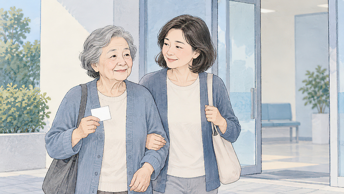 JPG 여자 할머니 일러스트 가족 관계 손녀 함께함 병원 대화 사랑 걷기 믿음 마음 도움 방문 예방접종 지원 시니어보험 상호작용 국내일러스트 AI일러스트 AI콘텐츠 노년 감정 컨셉 의학 모션 말하기 사람 손주 보험 접종 파일형식 성인