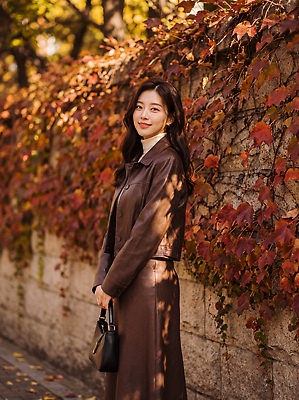 JPG 나무 편집이미지 여자 패션 벽 풍경 일상 치마 가을 덩굴 가죽자켓 의료성형뷰티 편집실사 AI인물포토 AI콘텐츠 식물 계절 하의 사람 라이프 재킷 CG 파일형식 AI포토 옷 생활 외투 상의