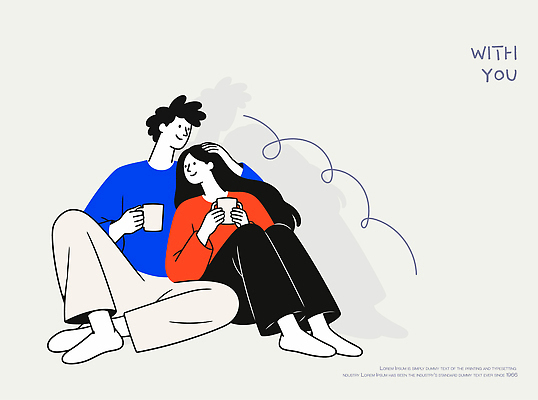 커플 여자 남자 행복 음료 일러스트 휴식 함께함 사람 앉기 두명 컵 친구 기댐 국내일러스트 AI파일 식기 감정 컨셉 관계 모션 파일형식 벡터