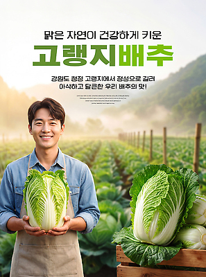 PSD 편집이미지 남자 밭 농업 채소 농작물 농장 수확 농부 배추 배추밭 배추재배 의료성형뷰티 고랭지 고랭지배추 이미지편집 직업 산업 사람 파일형식