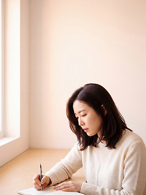 JPG 편집이미지 여자 종이 창문 실내 앉기 빛 펜 기록 비즈니스우먼 창가 책상 의료성형뷰티 편집실사 AI인물포토 AI콘텐츠 가구 비즈니스 모션 사람 내부 필기구 직장인 CG 파일형식 AI포토 직업 생활용품 문구용품 오브젝트