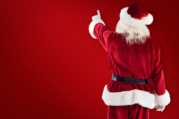 포토 JPG 해외이미지 노년 남자 크리스마스 한명 상반신 뒷모습 빨간색 산타클로스 가리킴 노인남자한명만 해외202004 해외포토 1 기념일 뷰포인트 컬러 사람 손짓 성인 남자한명만 노인남자만 파일형식