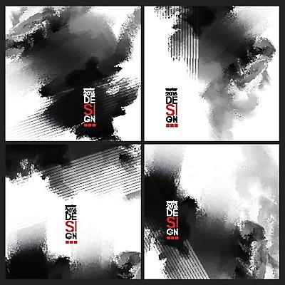 EPS 해외이미지 백그라운드 일러스트 수묵화 미술 타이포그라피 사람없음 세트 검은색 먹 번짐 국경 해외202004 해외일러스트 문자 컬러 서예 문화예술 파일형식 벡터 효과