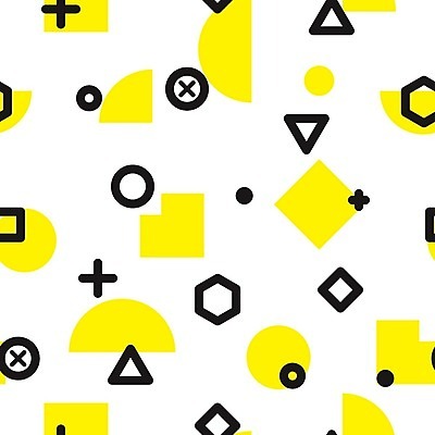 EPS 해외이미지 모양 디자인 선 백그라운드 패턴 일러스트 추상 사람없음 그래픽 노란색 검은색 원형 플랫 기하학 팝 스타일 멤피스디자인 해외202004 해외일러스트 도형 컬러 무늬 파일형식 벡터