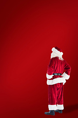 포토 JPG 해외이미지 전신 노년 남자 허리손 크리스마스 한명 옆모습 빨간색 산타클로스 노인남자한명만 해외202004 해외포토 1 기념일 뷰포인트 컬러 포즈 사람 성인 남자한명만 노인남자만 파일형식