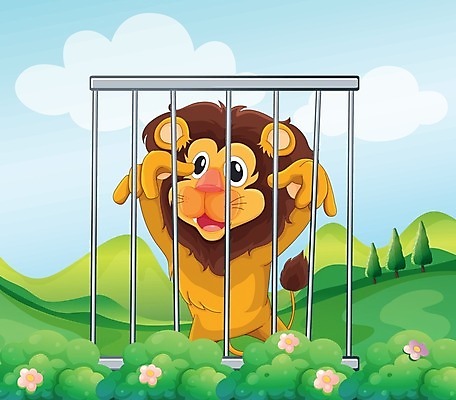 EPS 해외이미지 나무 식물 동물 구름 꽃 분홍색 잎 일러스트 자연 하늘 선물 풍경 야외 그래픽 초록색 파란색 힘 흰색 소나무 바 숲 사자 왕 감옥 언덕 그림 육식동물 새장 자원 내추럴 죄수 철강 해외202004 해외일러스트 자연요소 컬러 포유류 생태계 케이지 파일형식 벡터