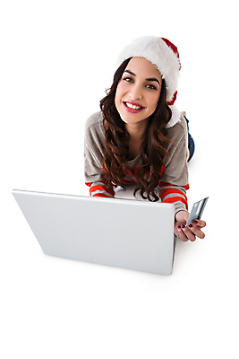 포토 JPG 해외이미지 여자 행복 크리스마스 산타모자 갈색머리 한명 사람 20대 성인 노트북 쇼핑 축제 축하 신용카드 흰배경 온라인쇼핑 전자상거래 체크카드 성인여자한명만 해외202004 해외포토 모자_잡화 1 헤어스타일 기념일 감정 백그라운드 컨셉 청년 금융 전자제품 흰색 온라인 여자한명만 성인여자만 파일형식