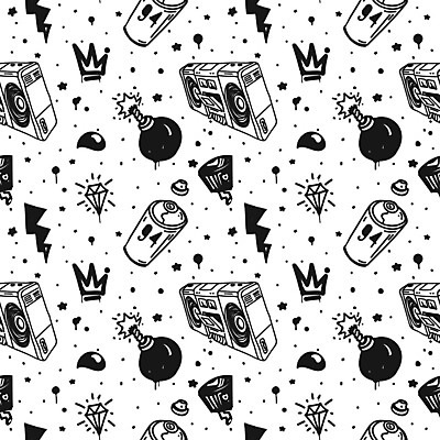 EPS 해외이미지 손 디자인 음악 벽 백그라운드 패턴 일러스트 벽지 추상 왕관 화살 거리 잉크 미술 그래픽 청춘 유행 검은색 페인트 흰색 직물 도시 붓 캔 떨어짐 낙서 그래피티 폭격 엉덩이 폭탄 만화 스케치 문신 심볼 그림 질감 다이아몬드 분무기 타입 고립 그런지 에어로졸 캡모자 해외202004 해외일러스트 모자_잡화 컬러 컨셉 무늬 문화예술 신체부위 공격 보석 폭발물 파일형식 벡터