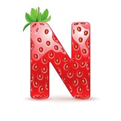 EPS 해외이미지 모양 알파벳 일러스트 텍스트 딸기 대문자 사람없음 빨간색 N 맛있는 해외202004 해외일러스트 영어 컬러 과일 파일형식 벡터